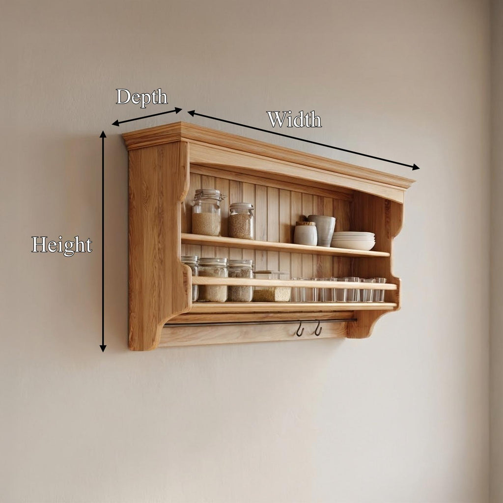 Rustic Sculptural Storage Shelf For Kitchen And Dining Area