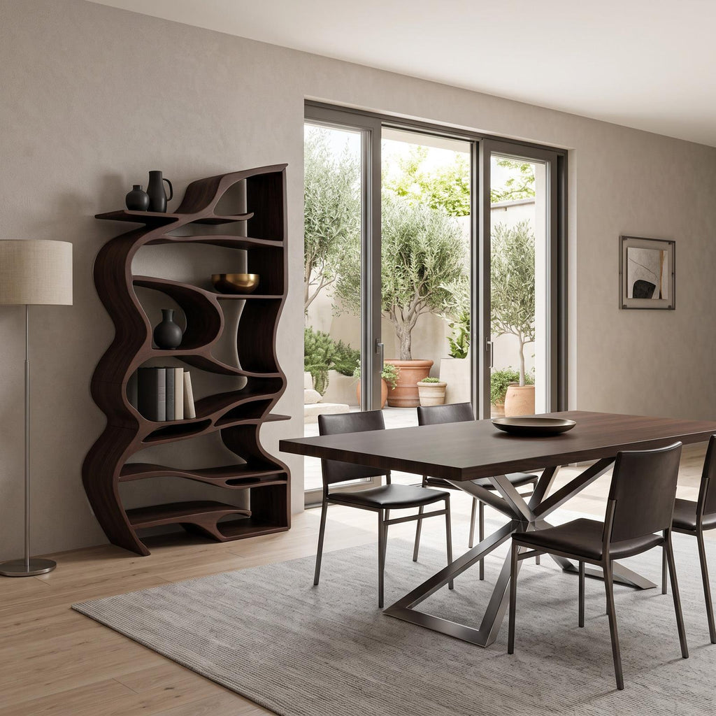 Handcrafted Sculpted Bookshelf With Organic Design For Living Room Or Office