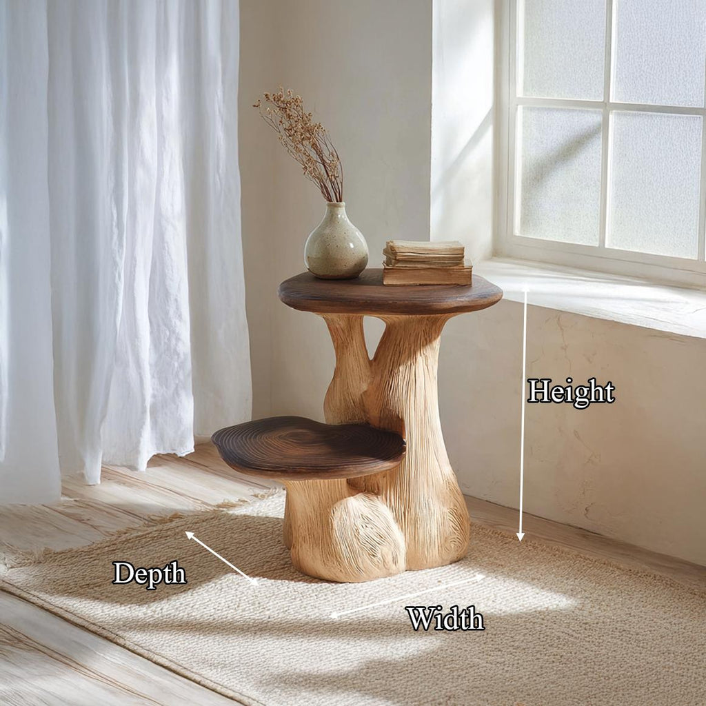 Rustic Mushroom End Table Entryway Or Bedroom