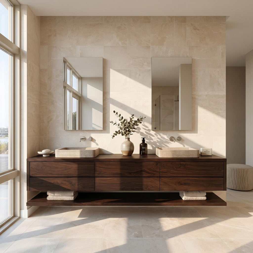 Contemporary Floating Bathroom Vanity With Multiple Drawers For Bathroom