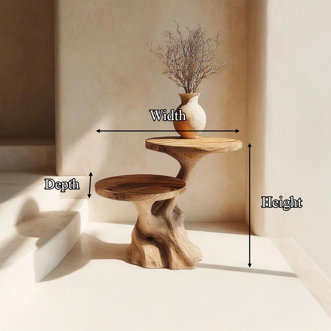 Rustic Wood Side Table, Narrow Entryway Console & Living Room Accent End Table, Handcrafted Solid Wood Display Pedestal