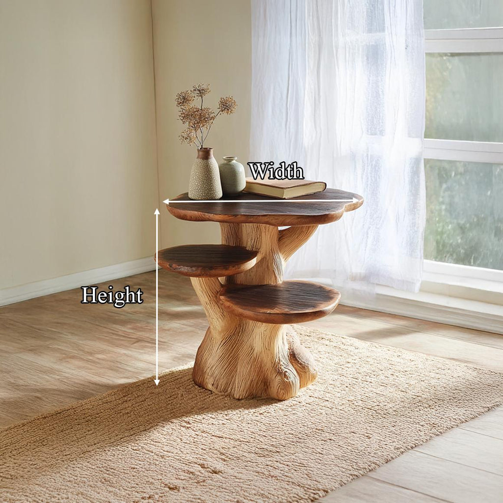 Rustic Mushroom End Table Living Room