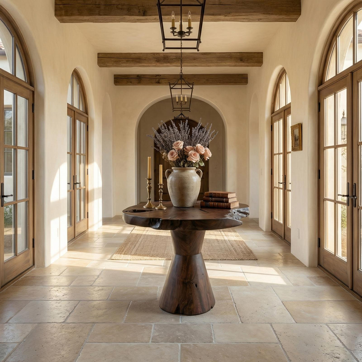Organic Live Edge Foyer Table, Solid Wood Entryway Console Table, Rustic Accent Table for Hallway