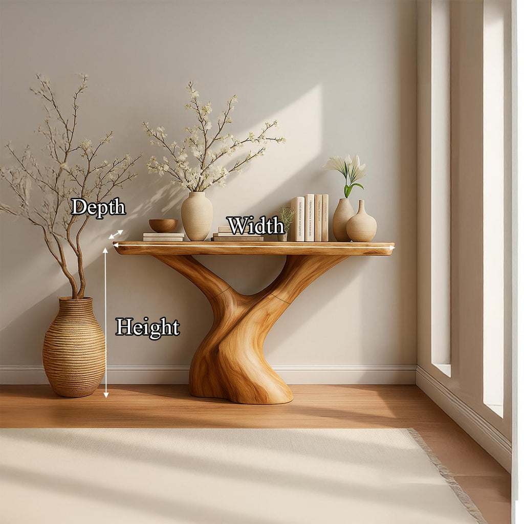 Mid Century Wood Console Table, Entryway & Living Room Accent Sofa Table, Model
