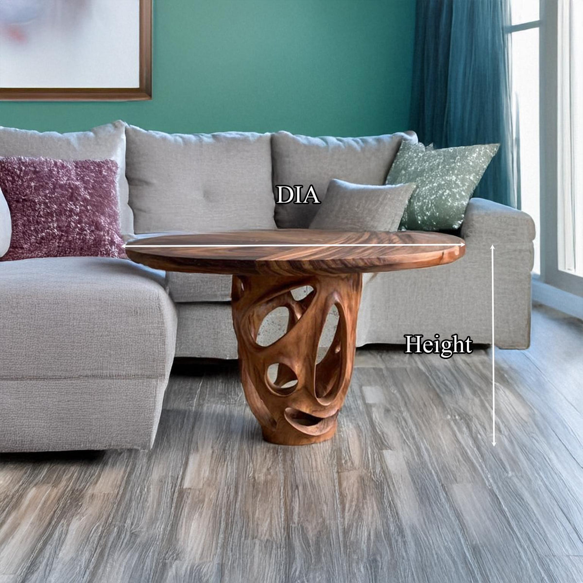 Rustic Coffee Table Live Edge Handmade Decor Gift