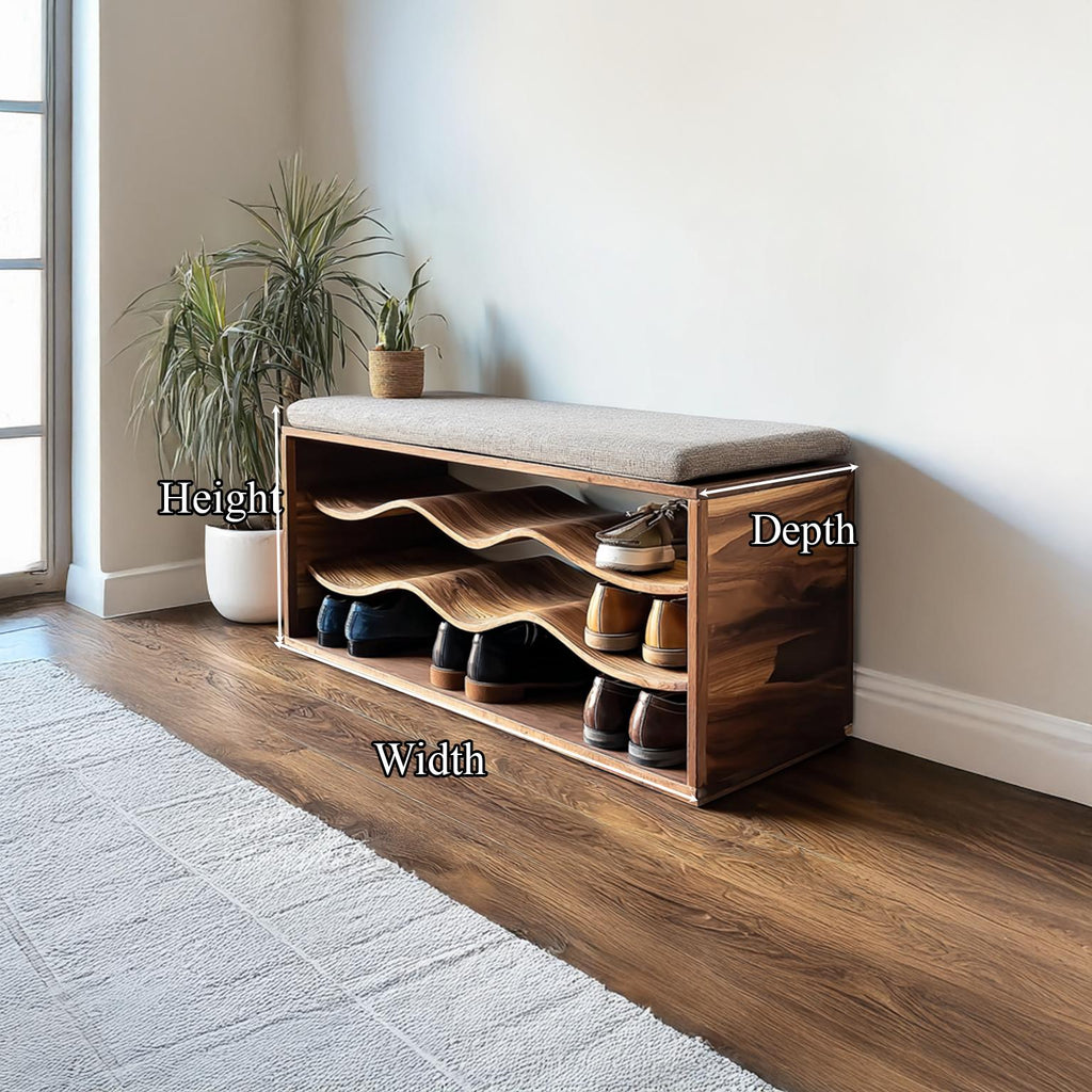 Midcentury Shoe Rack Bench Entryway