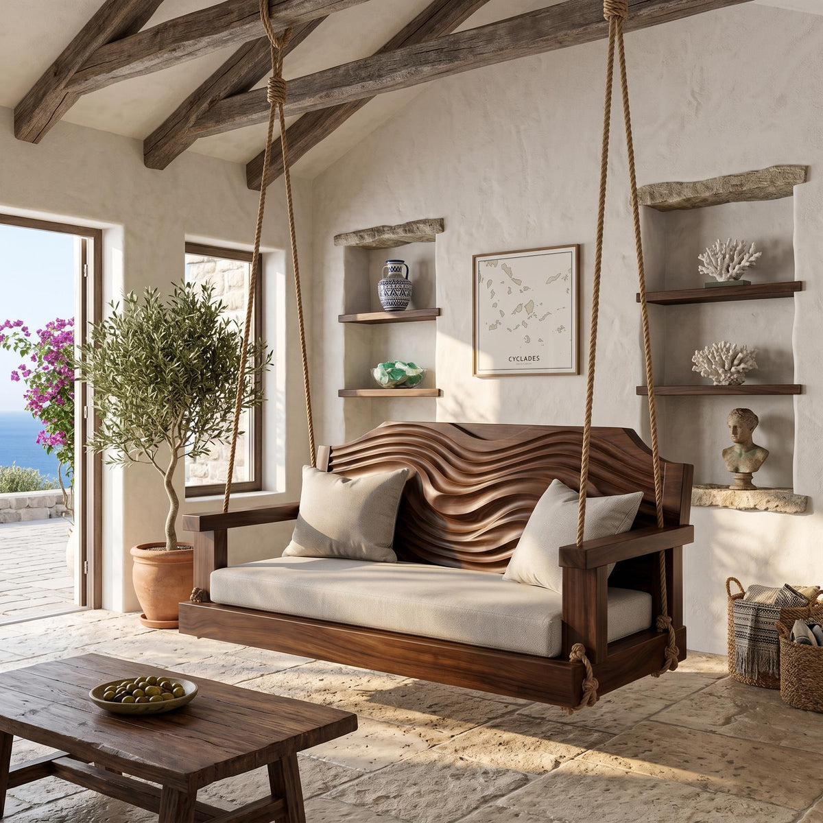Contemporary Sculptural Back Indoor Swing Reading Corner Interior SILDTTNSWI007