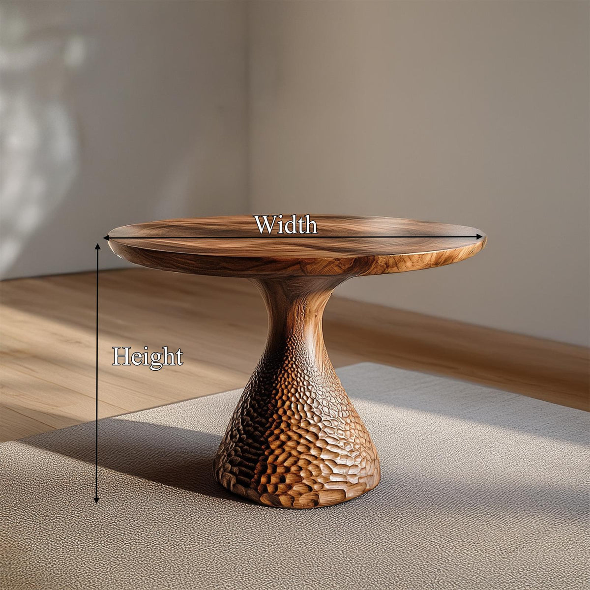 Sculptural Solid Wood Coffee Table, Handcrafted Artistic Center Table for Modern Living Room Home Decor