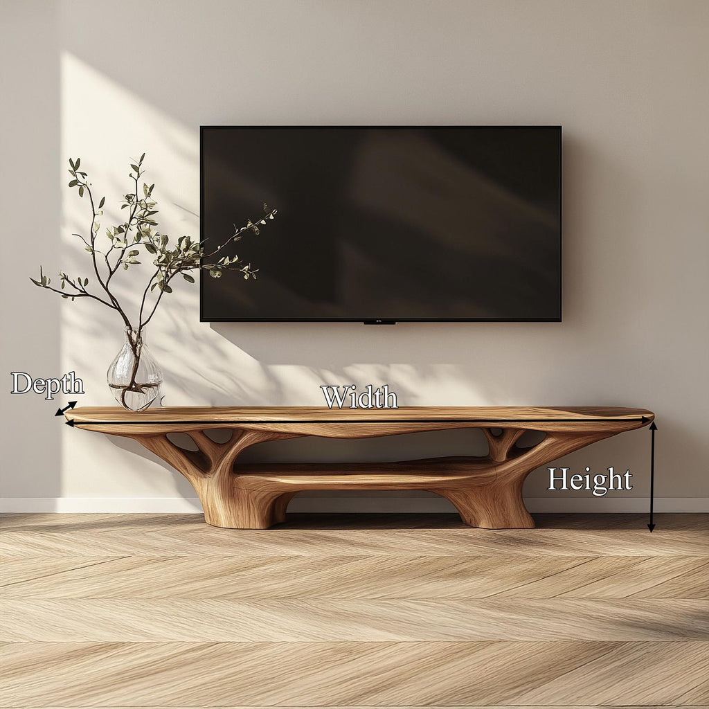 Rustic Solid Wood TV Stand, Reclaimed Barnwood Style Media Console Cabinet for Living Room & Study, Model