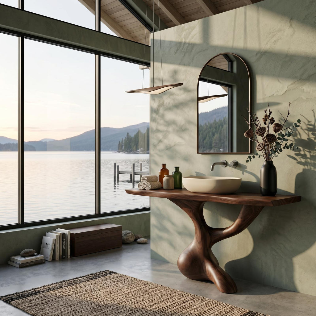 Handcrafted Solid Vanity For Timeless Bathroom Use SILDTTNBRV003