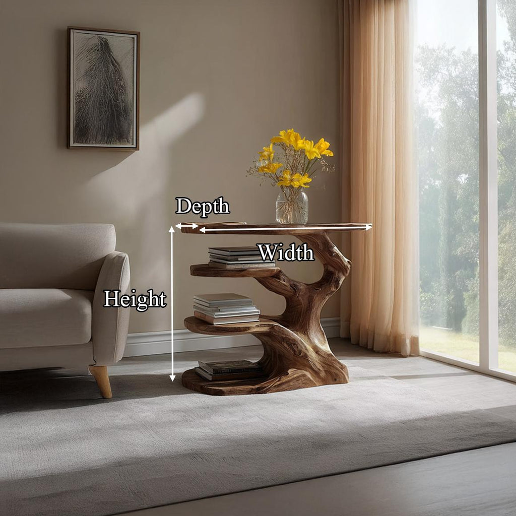 Free Standing Rustic Tree Side Table Bedroom