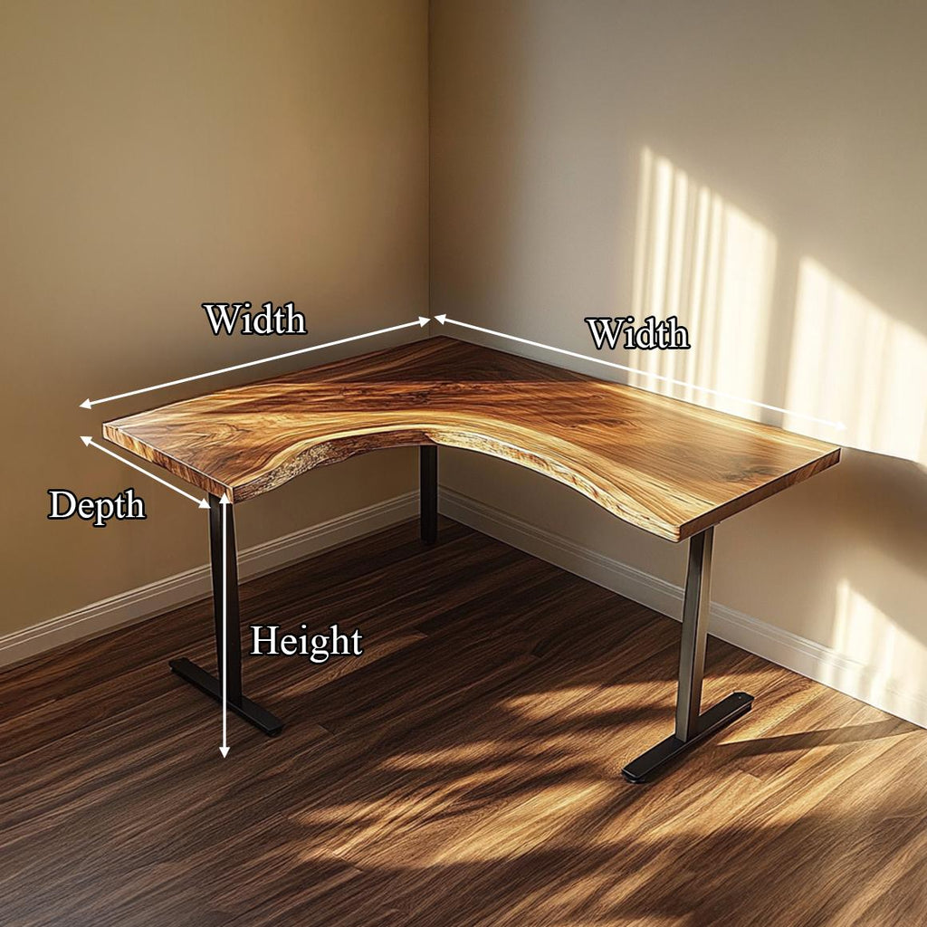Rustic Natural Corner Work Desk Study Room And Reading Room