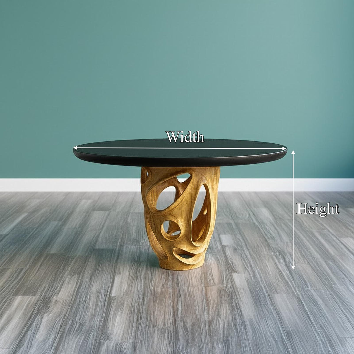 Rustic Solid Wood Round Coffee Table, Handcrafted Natural Wood Circular Center Table for Living Room, Accent Decor