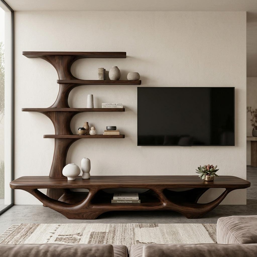 Contemporary Tree Form TV Console For Living Room Decor