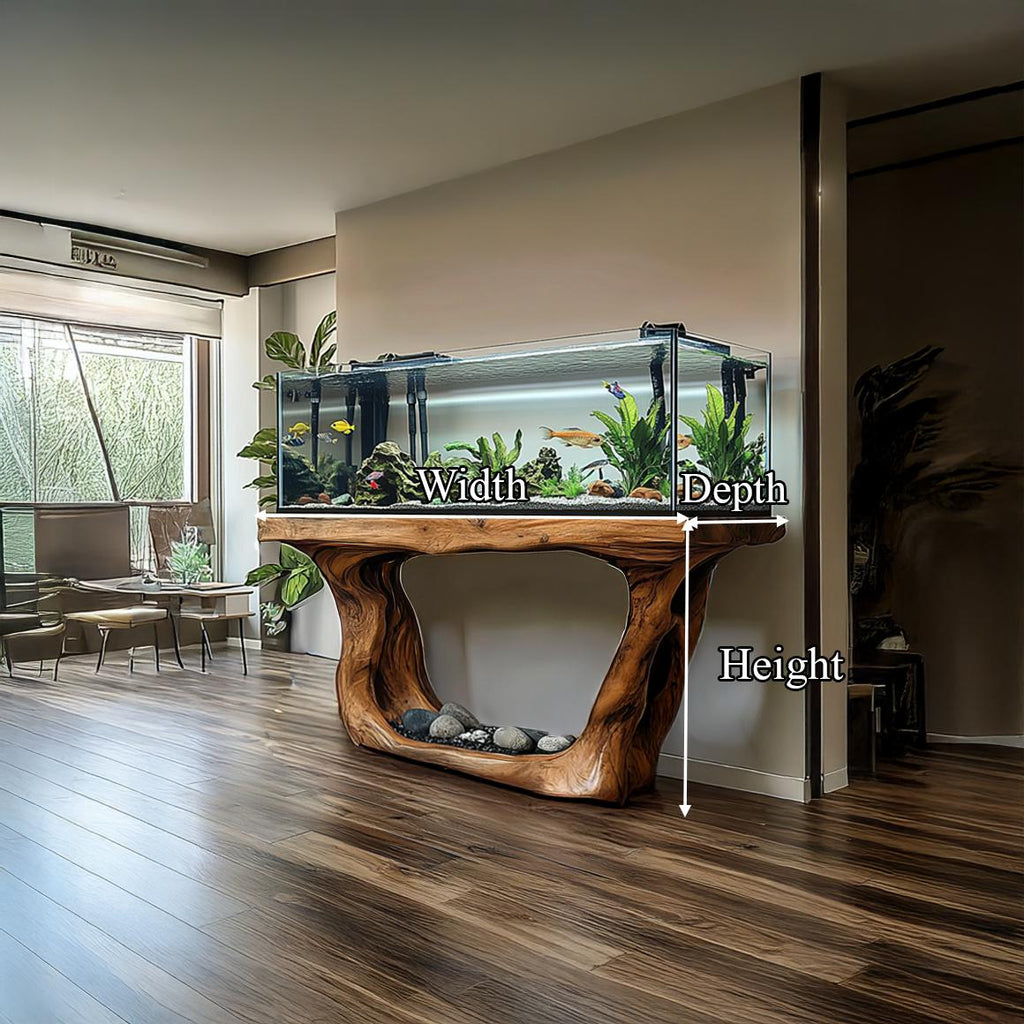 Rustic Organic Aquarium Stand Minimal Living Room Or Bedroom