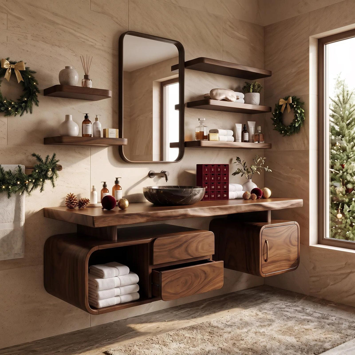 Handcrafted Organic Modern Christmas Vanity Beach Retreat