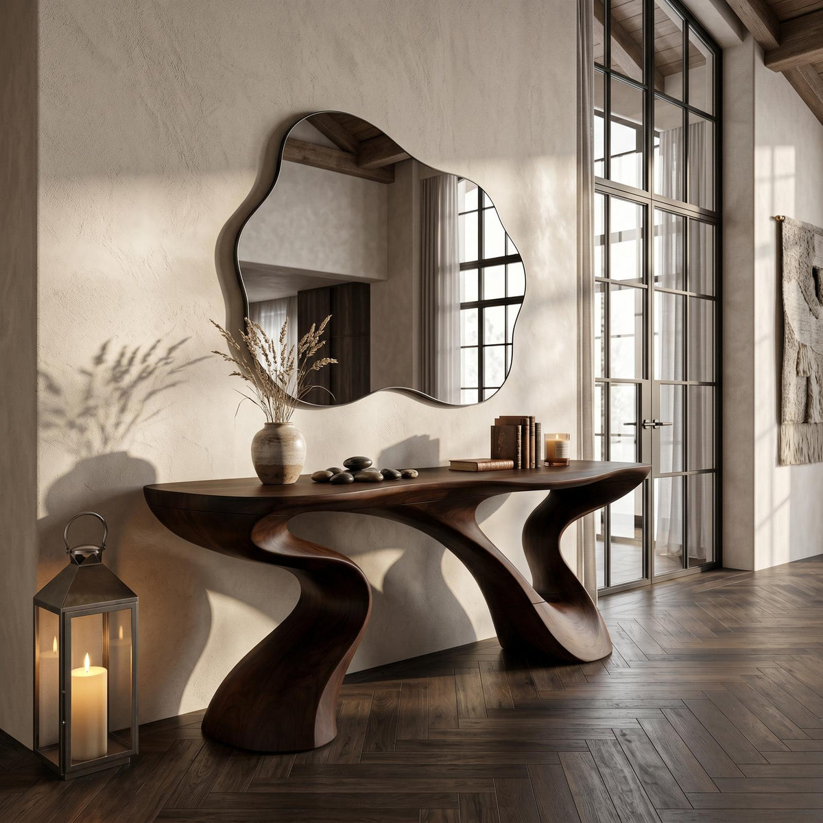 Minimalist Floating Console Table, Wall-Mounted Wood Entryway Shelf & Modern Vanity