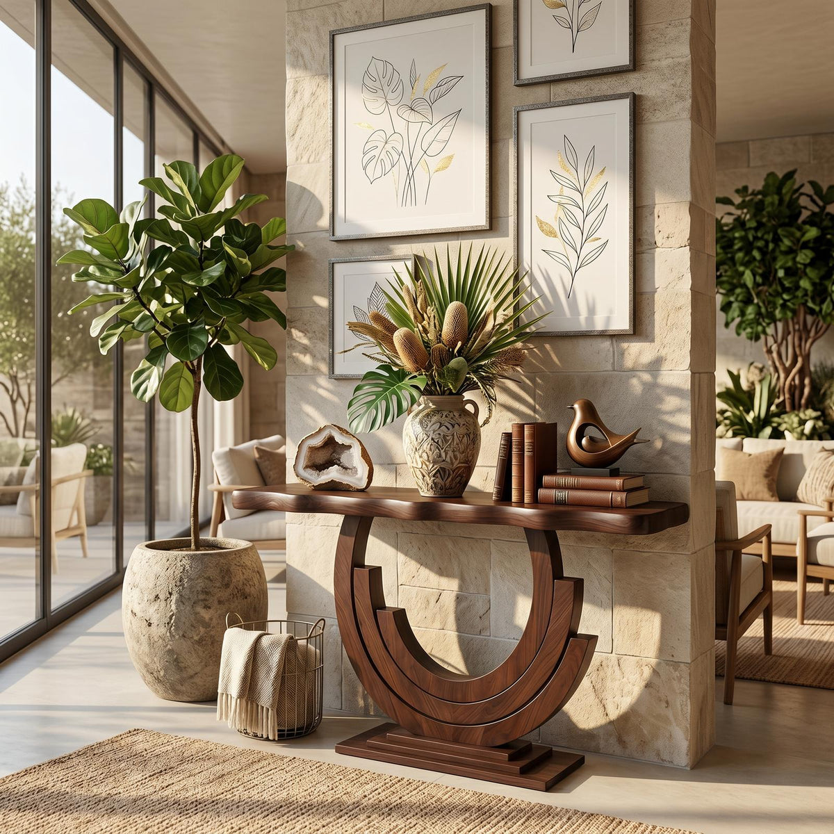 Luxury Infinity Console Table Designer Entryway