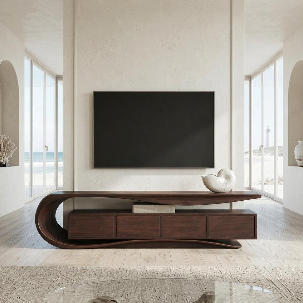 Contemporary Wave TV Console For Living Room