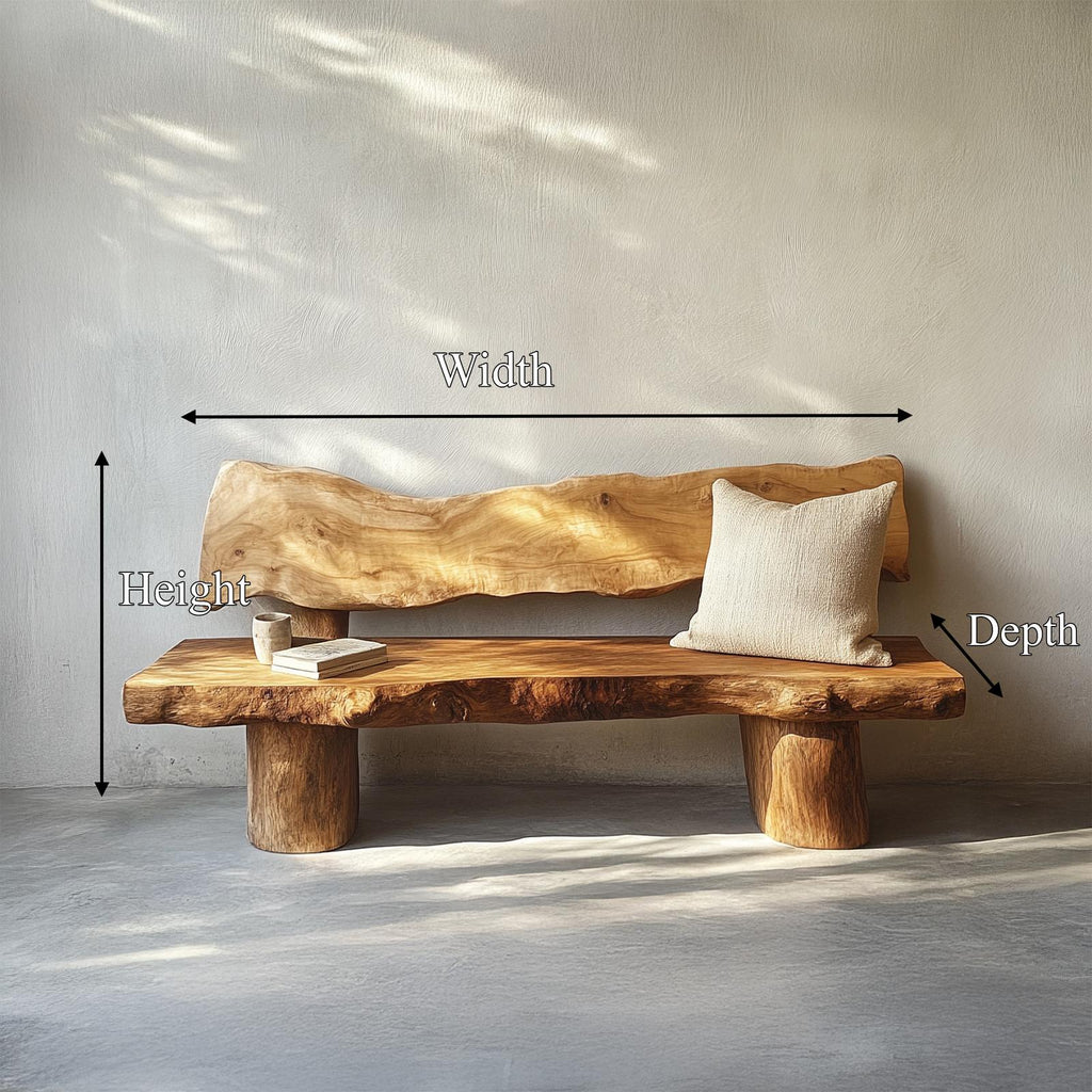 Rustic Solid Wood Sofa Outdoor Garden Natural Sculptural Seating