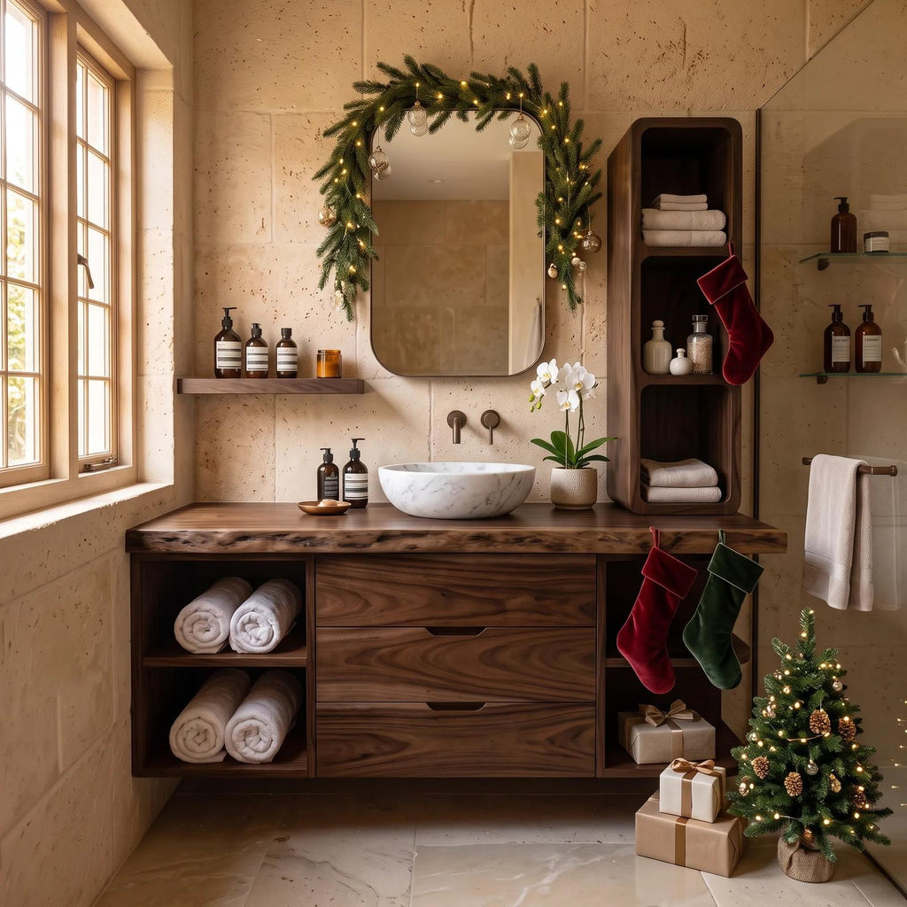 Organic Modern Nutcracker Bathroom Vanity Wellness Room