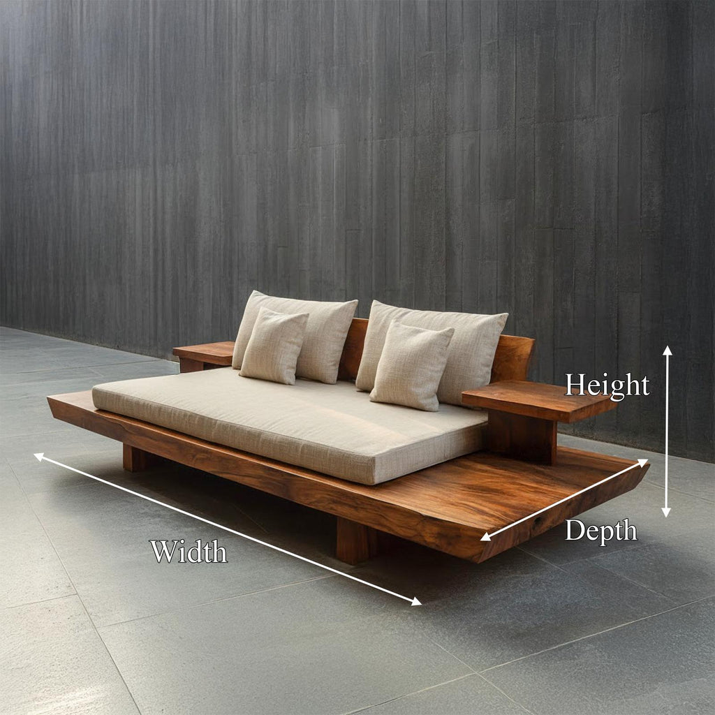 Organic Platform Sofa Frame Solid Wood Layered Low Profile Design Living Room And Lounge