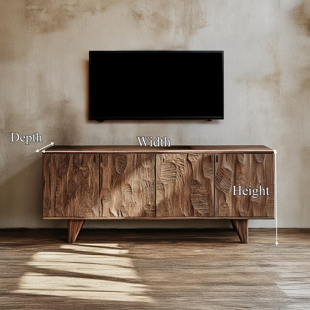 Spry Interior Rustic Wood Sideboard Storage Cabinet, Handcrafted Credenza TV Console Entertainment Buffet for Living Room Decor, SINLSASC434