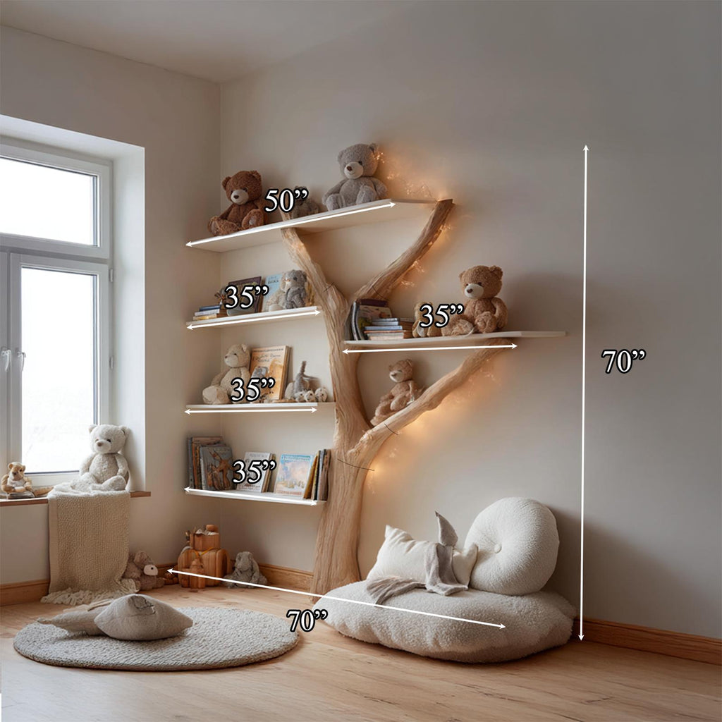Rustic Tree Bookshelf Study Room Nursery