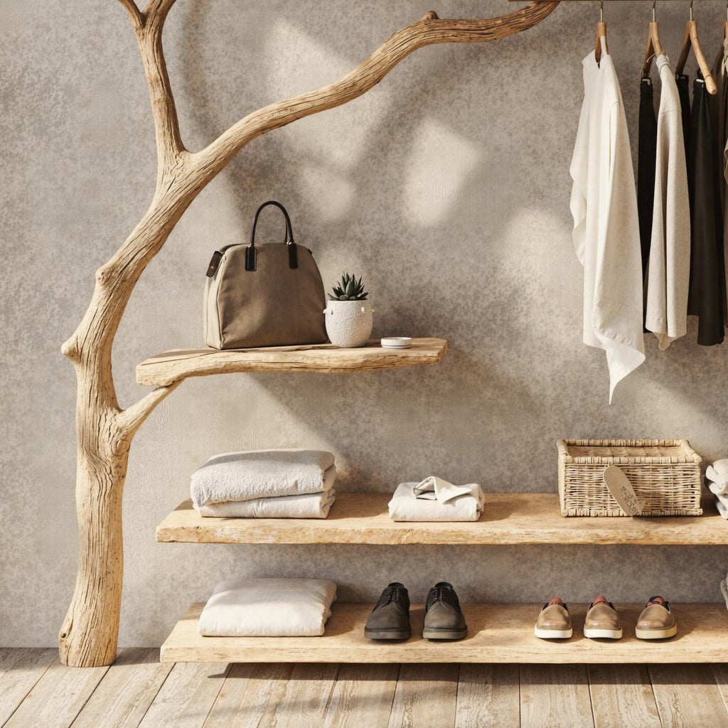 Rustic Coat Rack Wall Mount Antique Hall Tree Garment Rack