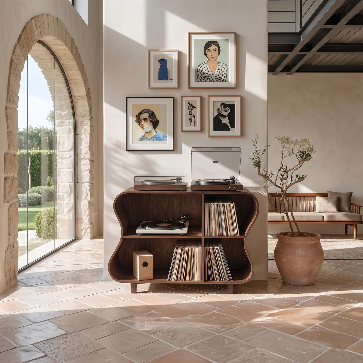 Rustic Wooden Vinyl Storage For Bedroom Display