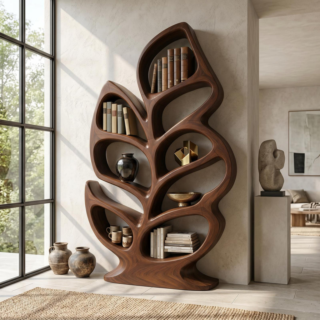 Contemporary Sculptural Bookcase For Stylish Entryway Interior SILDTTNBS045