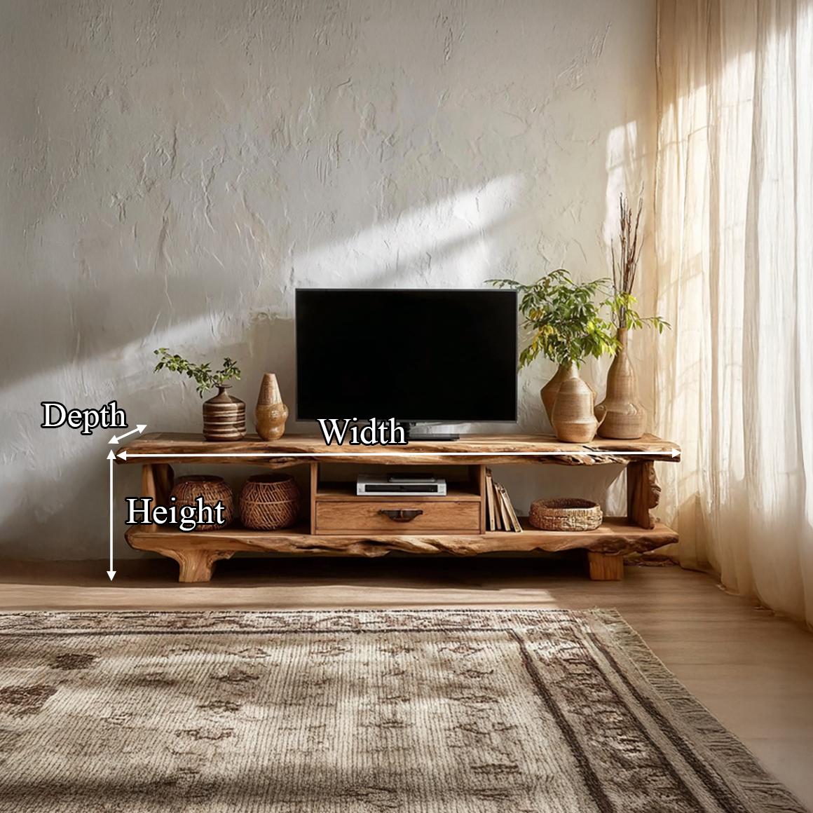 Rustic Live Edge TV Stand Living Room Furniture