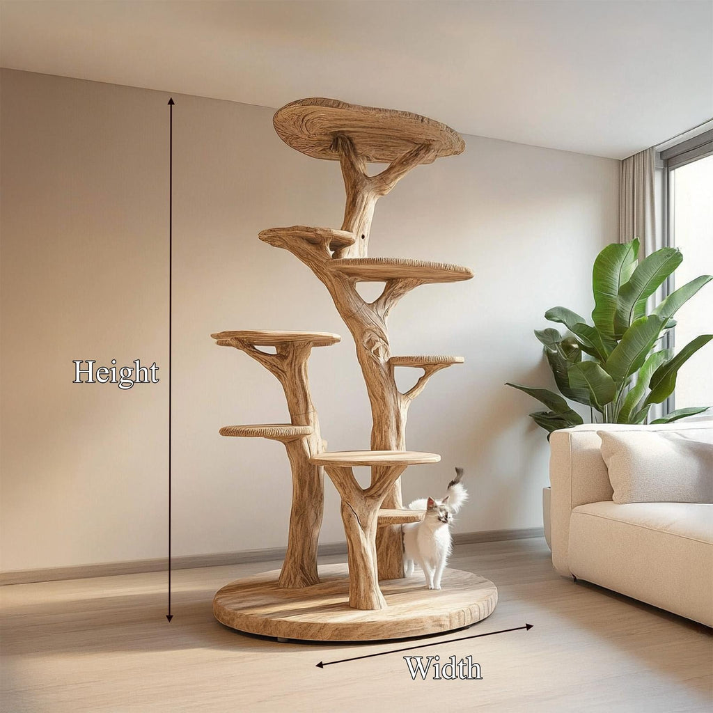 Rustic Wood Tree Cat Tower Living Room SINLSATT113