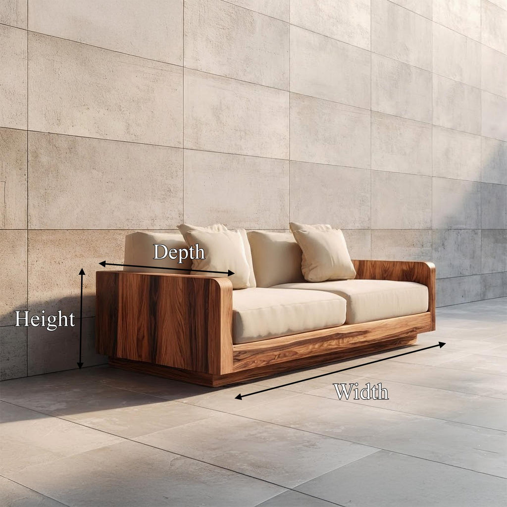 Minimal Structured Sofa Frame Solid Wood Box Form Living Room And Lounge