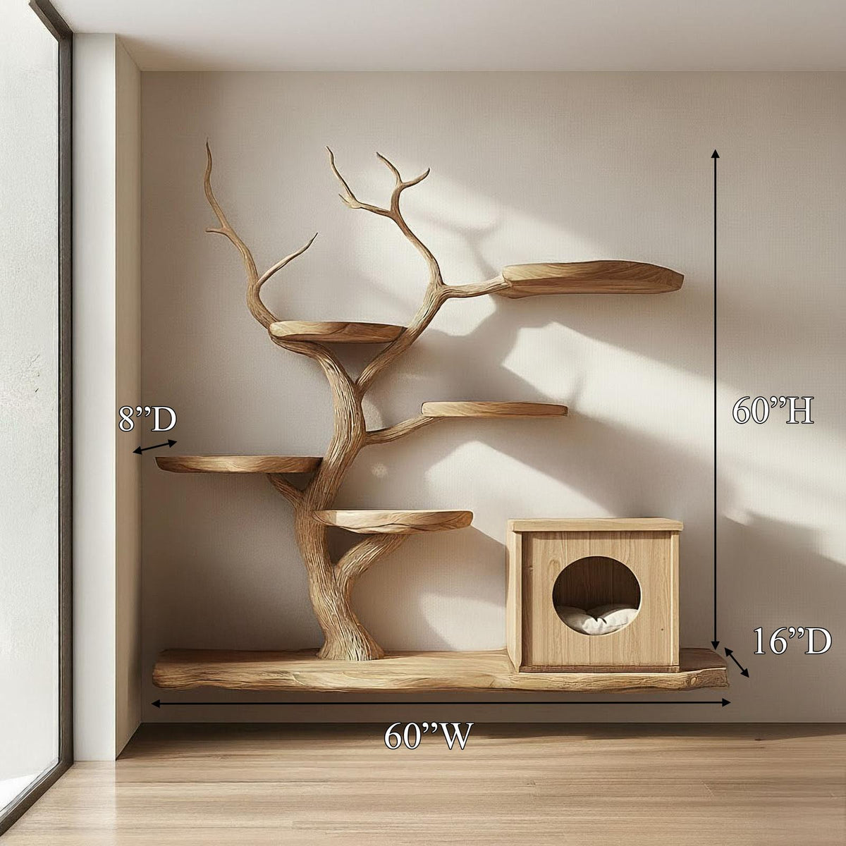 Midcentury Wooden Tree Cat Climbing Furniture Home SINLSATT114