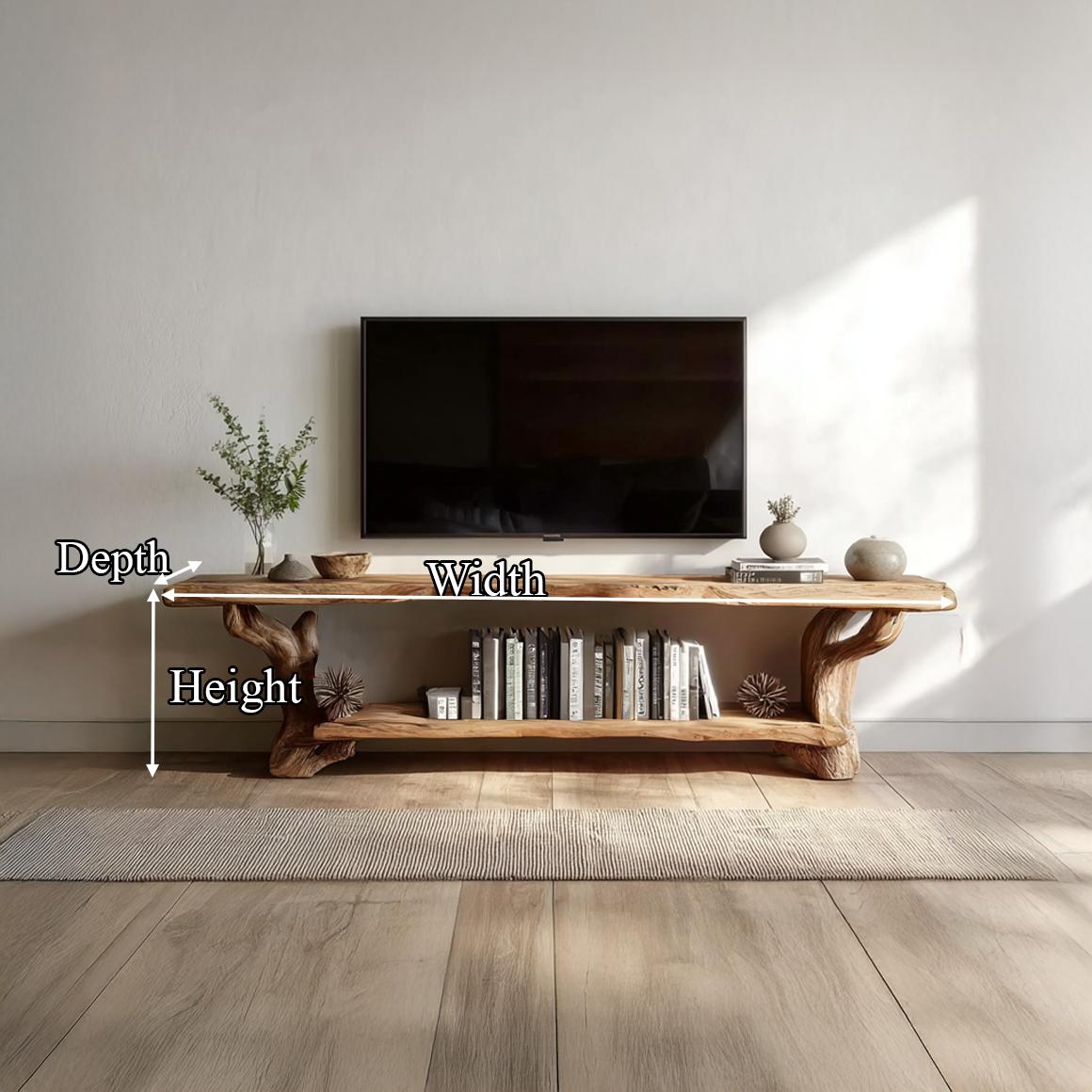 Rustic TV Console Storage Cabinet Living Room