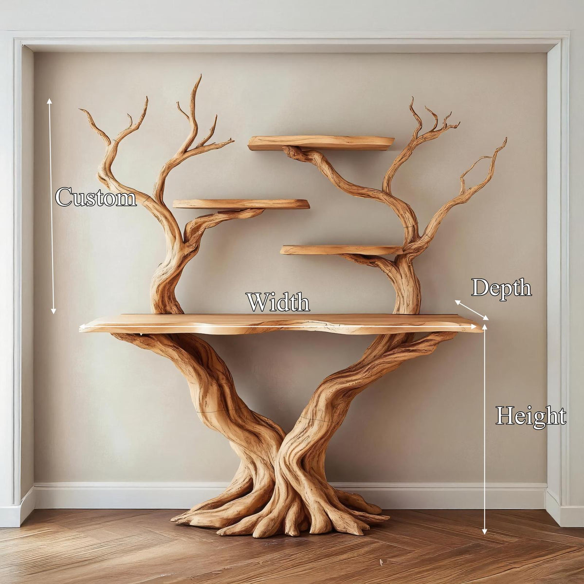 Console Table Solid Wood Rustic Farmhouse Gift