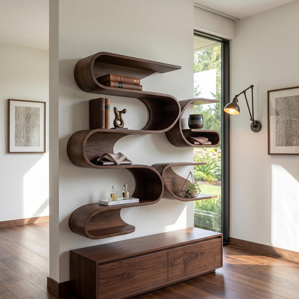 Organic Modern Wall Mounted Shelves for Bathroom