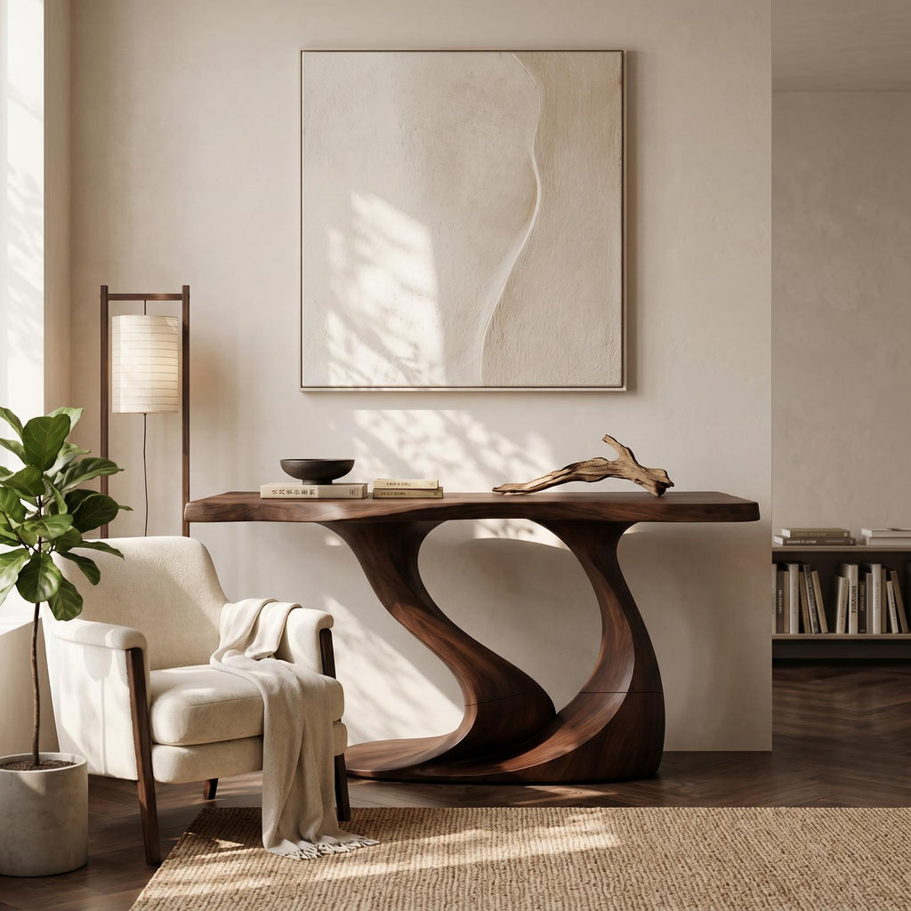 Contemporary Wave Base Console Table Luxury Hallway SILDTTRCS079