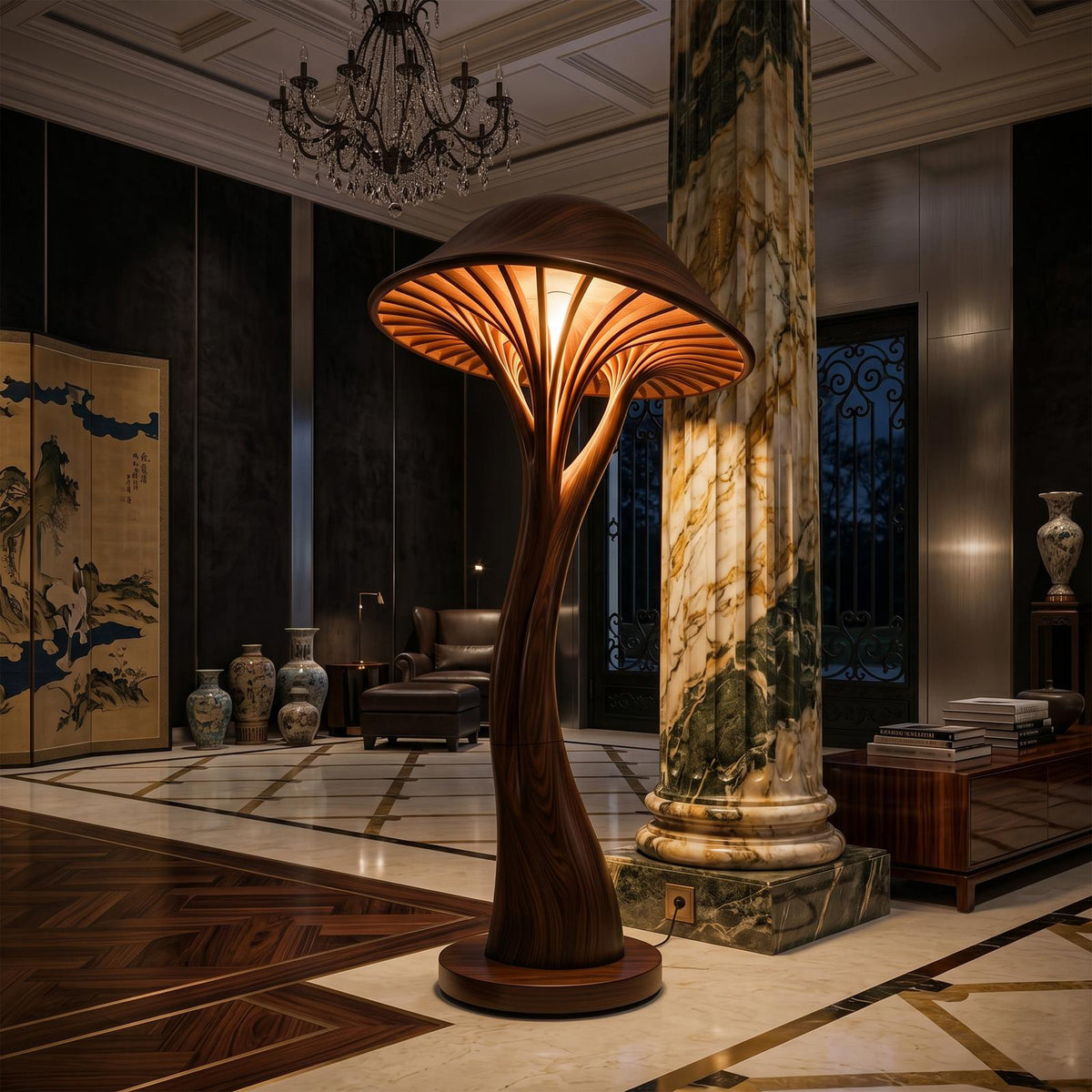 Contemporary Bloom Mushroom Floor Lamp For Living Room SILDTTNLAM012