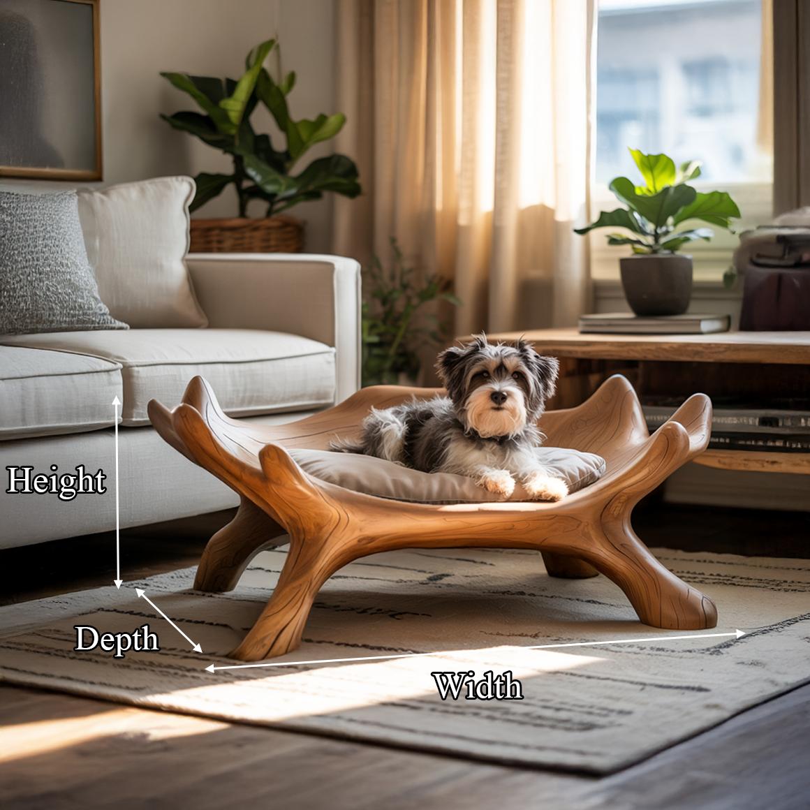 Rustic Sculptural Pet Bed For Living Room Or Home Space
