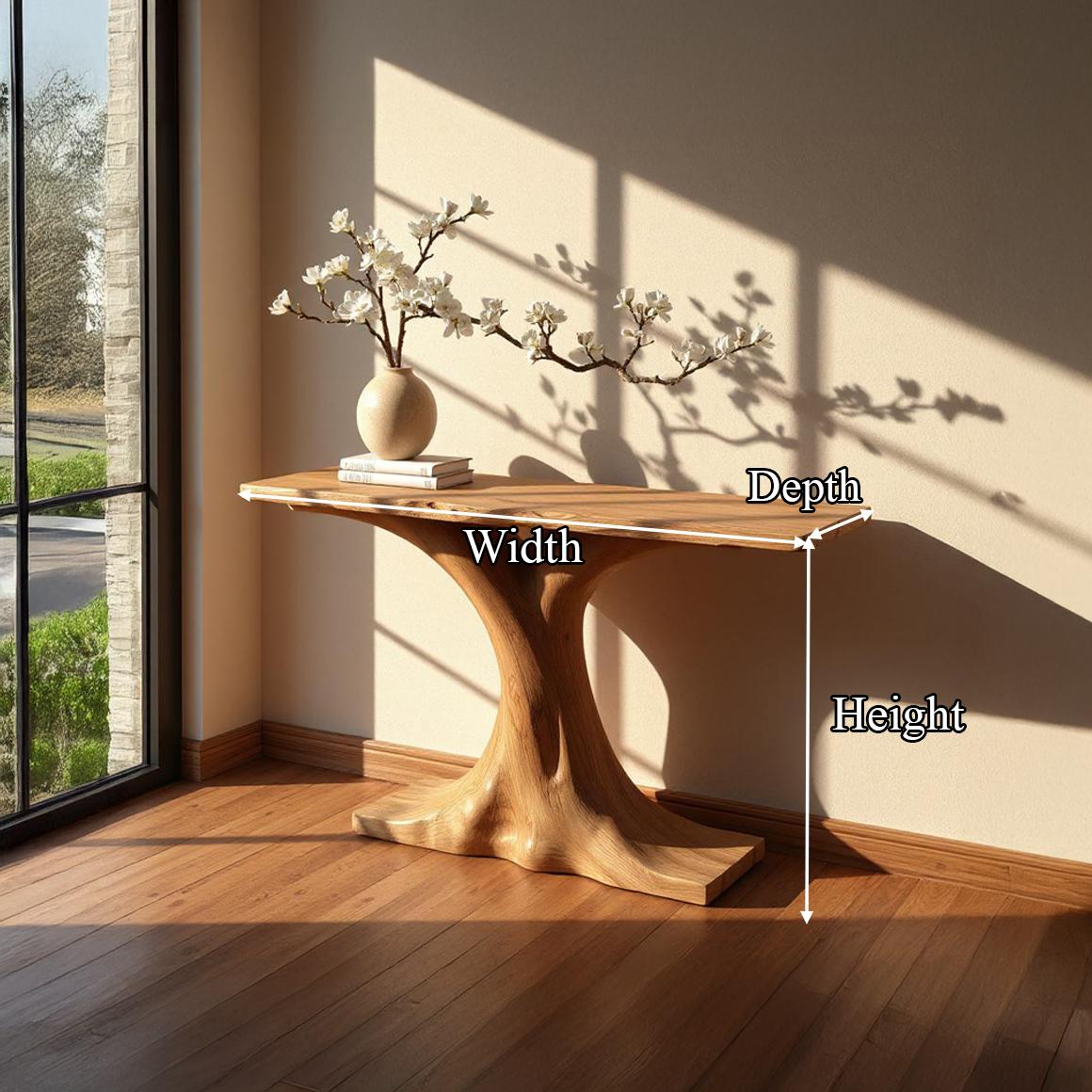 Rustic Solid Wood Console Table, Hallway & Living Room Accent Table, Farmhouse Entryway Sofa Table, Model