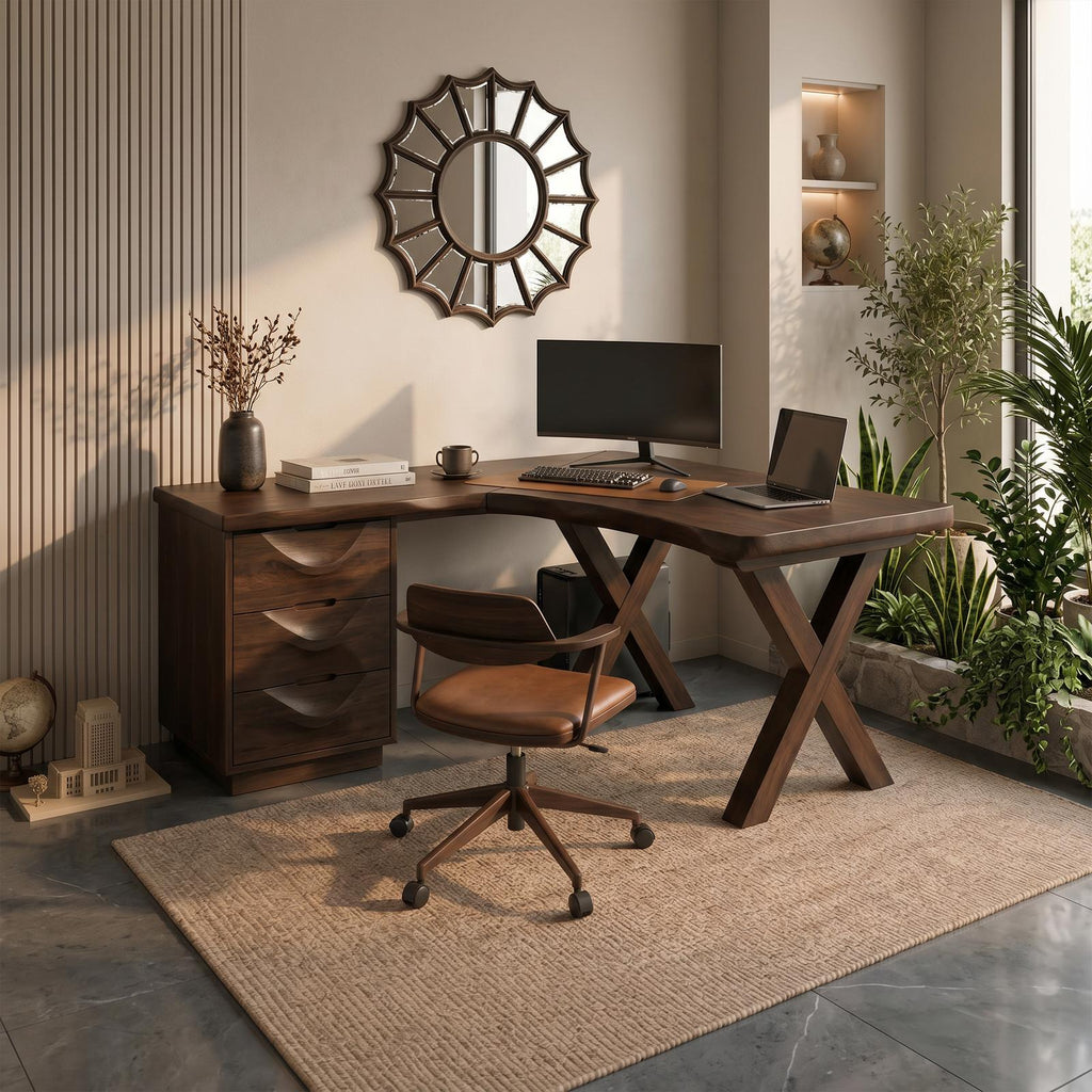 Contemporary Corner Executive Desk Home Office