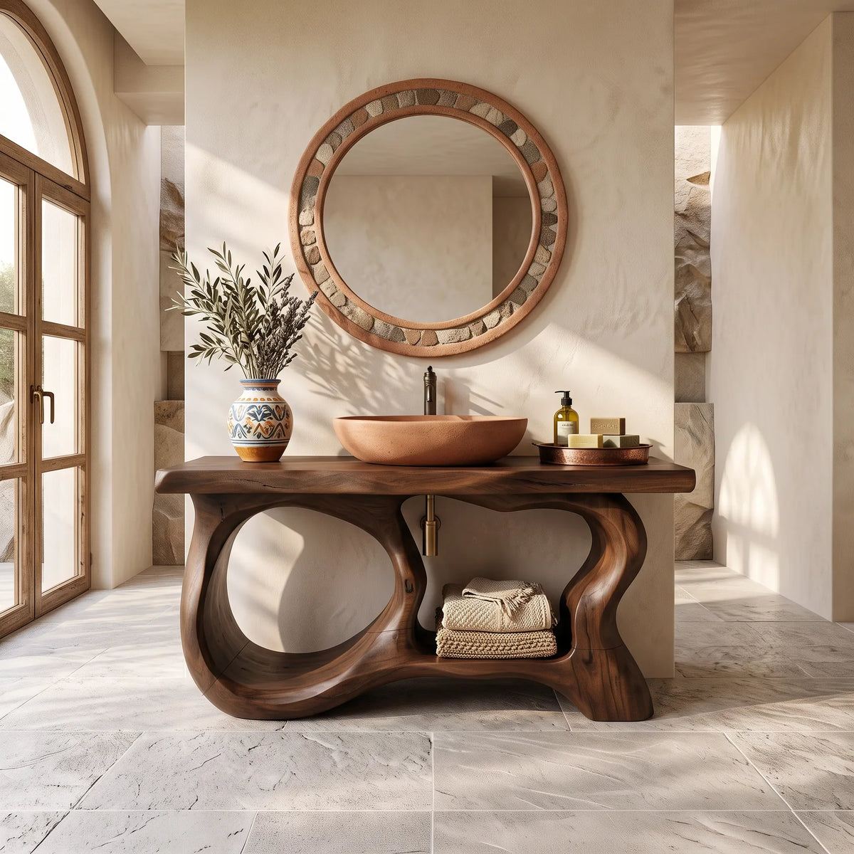 Organic Sculptural Bathroom Vanity Coastal Bathroom