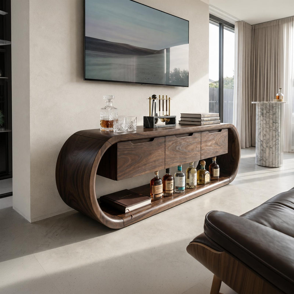 Coastal Greek Island TV Stand Console, Rustic White Santorini Style Solid Wood Media Center for Living Room
