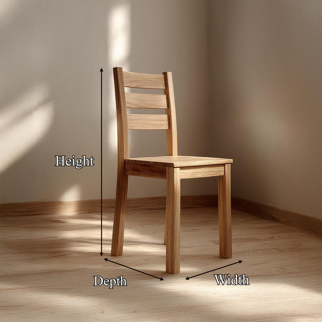 Spry Interior Rustic Minimalist Wooden Dining Chair, Farmhouse Solid Wood Accent Side Chair for Kitchen Dining Room, SINLSAWC034