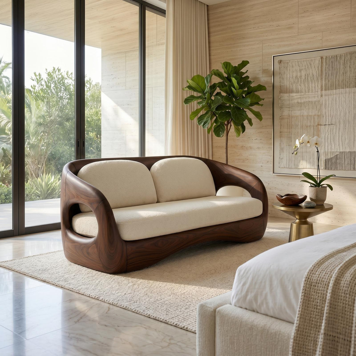 Tropical Modern Wooden Sofa For Resort Style Living Space