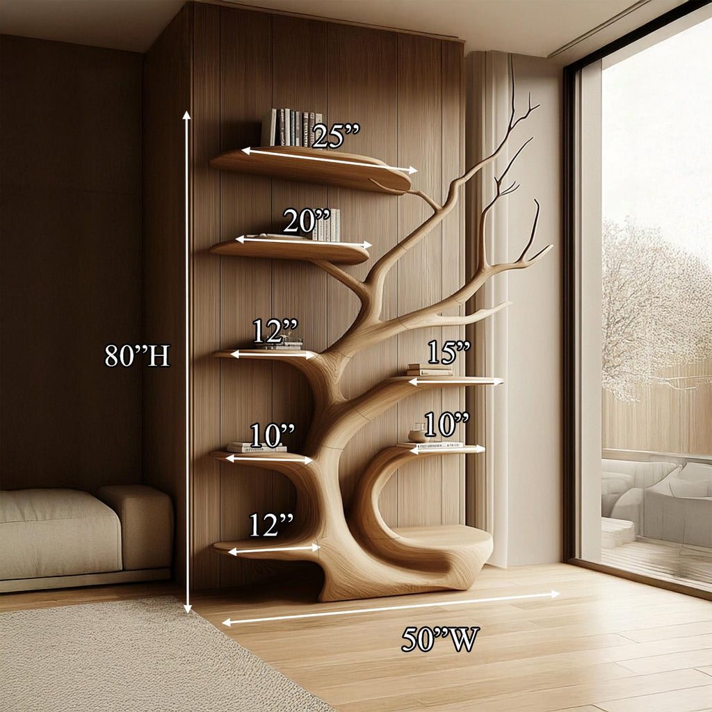 Rustic Tree Bookshelf Bedroom Cozy Artistic Corner