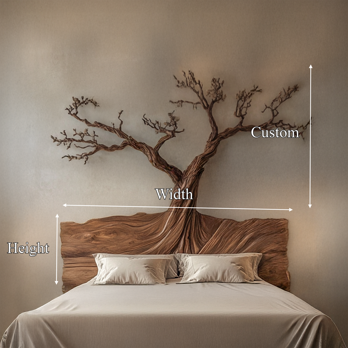 Rustic Sculptural Tree Inspired Wall Art For Bedroom And Interior Space SINLSADH016