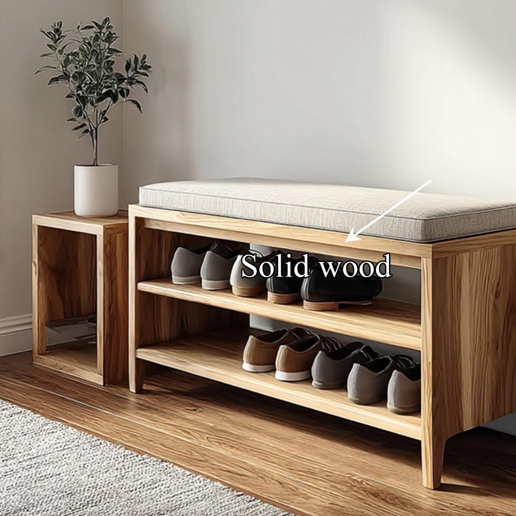 Midcentury Shoe Rack Bench Entryway Storage